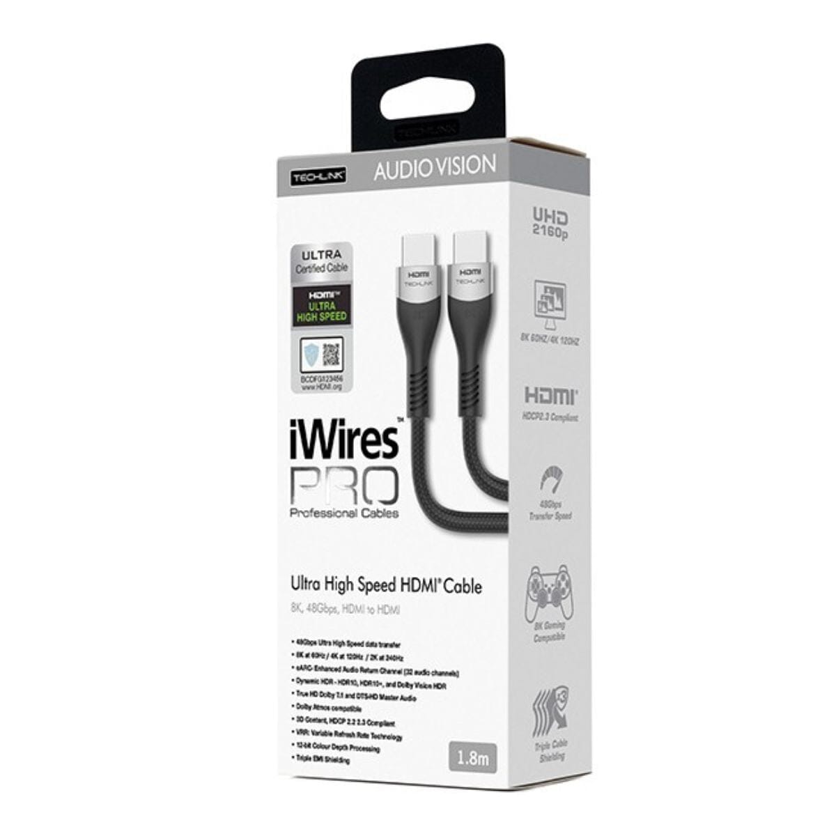 Techlink iWires Pro 8K HDMI Cable Ultra Certified  (1.8 - 5m)