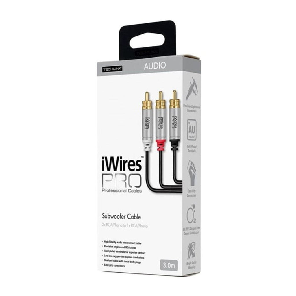 Techlink iWires Pro Dual RCA to RCA Subwoofer Cable - 3m